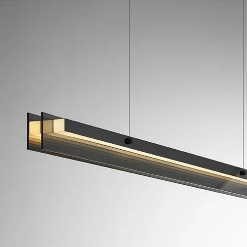 MIRODEMI Risch Modern Black Stainless Steel Rectangle Chandelier for Kirchen Details