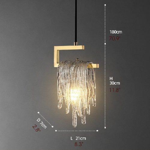 MIRODEMI Roccavignale Postmodern Gold Crystal Pendant Light