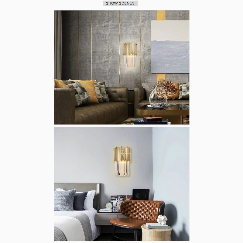 MIRODEMI Roquesteron Grasse Chic Gold And Silver LED Wall Lamp