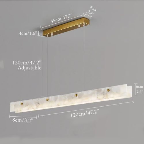 MIRODEMI Safenwil Lux Modern Marble Rectangle Chandelier Medium Scheme