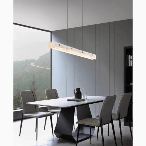 MIRODEMI Safenwil Lux Modern Marble Rectangle Chandelier for Dining Room