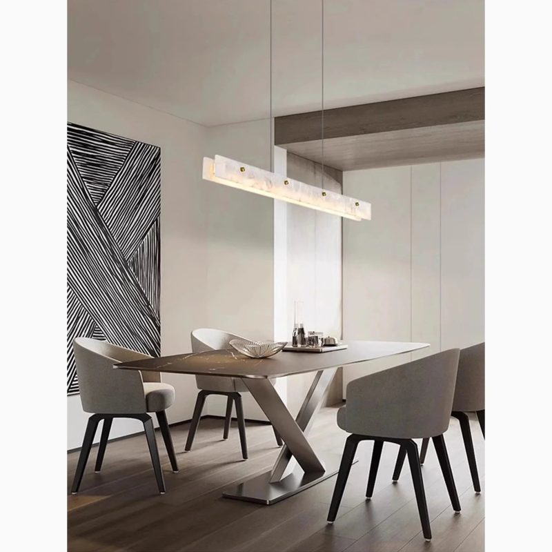 MIRODEMI Safenwil Lux Modern Marble Rectangle Chandelier for Living Room