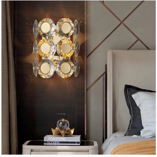 MIRODEMI Saint Blaise New Gold Oval Modern Crystal Wall Lamp