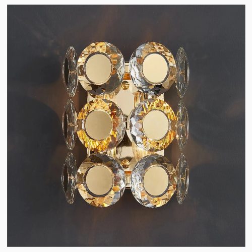 MIRODEMI Saint Blaise Sleek Gold Oval Modern Crystal Wall Light