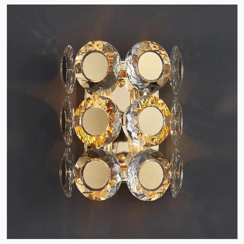 MIRODEMI Saint Blaise Sleek Gold Oval Modern Crystal Wall Light