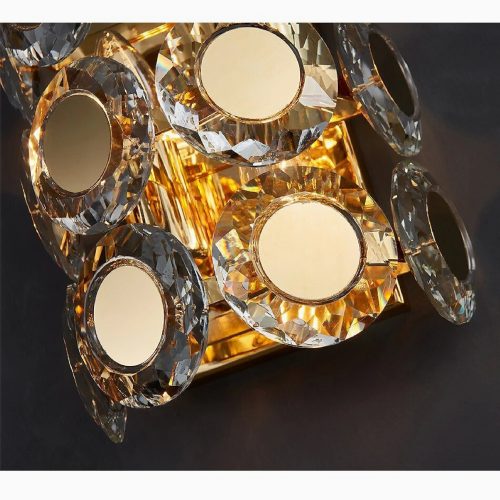 MIRODEMI Saint Blaise Sophisticated Gold Oval Modern Crystal Wall Sconce