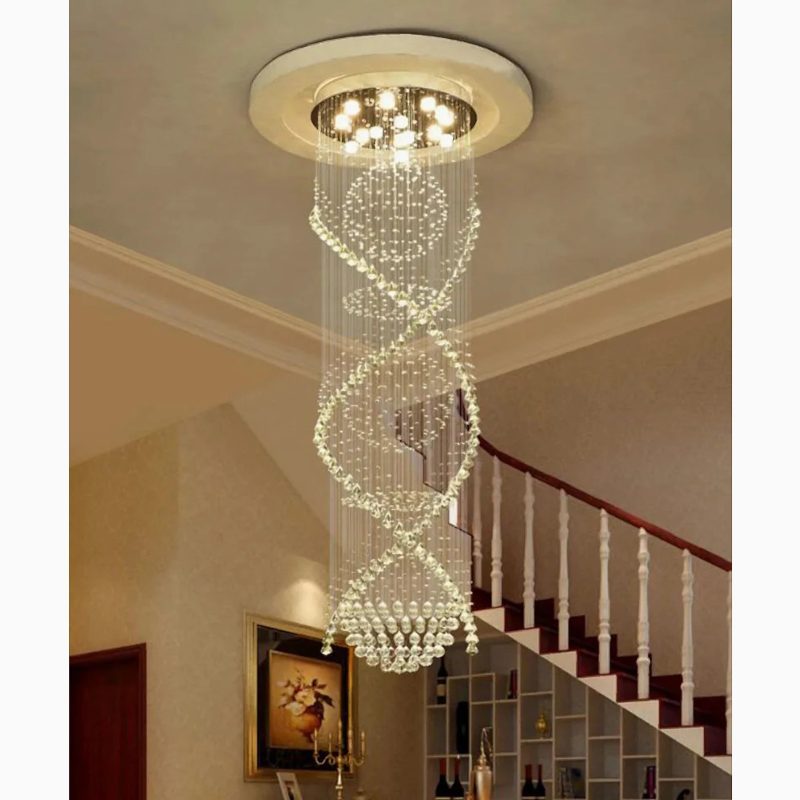 MIRODEMI® Saint-Étienne-de-Tinée | Contemporary Double Spiral Dense K9 Crystal Chandelier