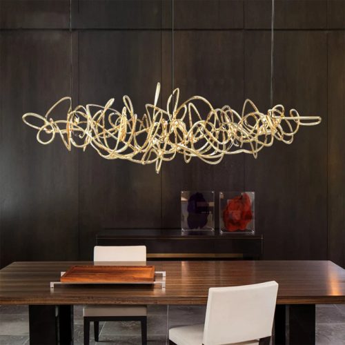 MIRODEMI Samedan Creative Extraordinary Chrome Rectangle Chandelier For Living Room