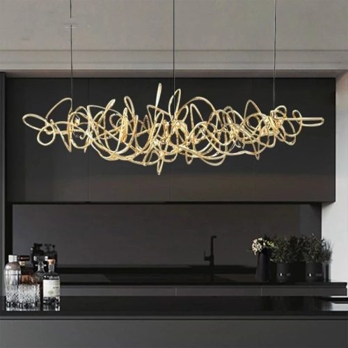 MIRODEMI Samedan Creative Extraordinary Gold Chrome Chandelier For Living Room