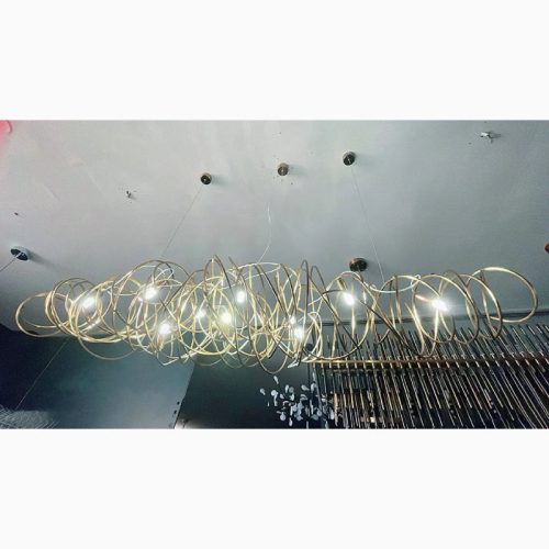 MIRODEMI Samedan Creative Extraordinary Gold Rectangle Chandelier