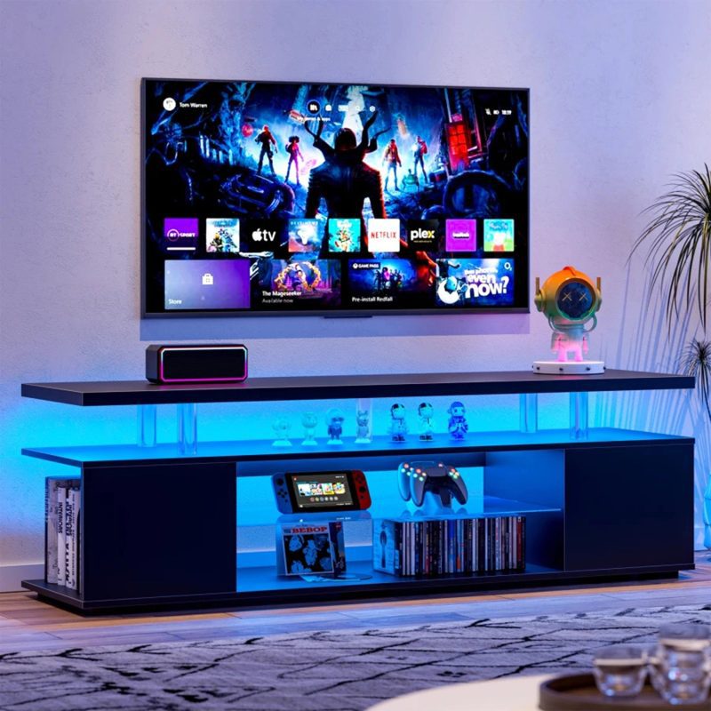 MIRODEMI® Saône | Modern Gaming Entertainment Center with LED Lighting