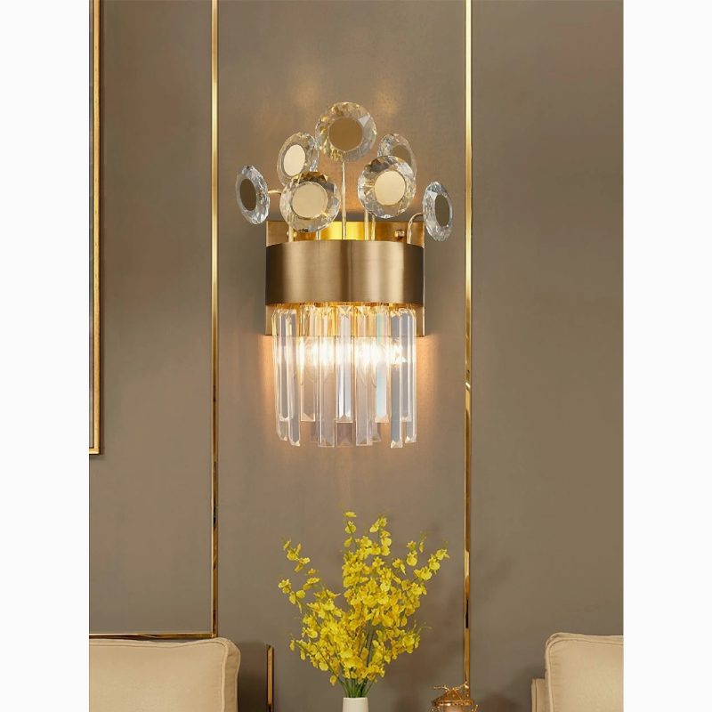 MIRODEMI Saorge Creative Bouquet Gold Crystal Wall Sconce