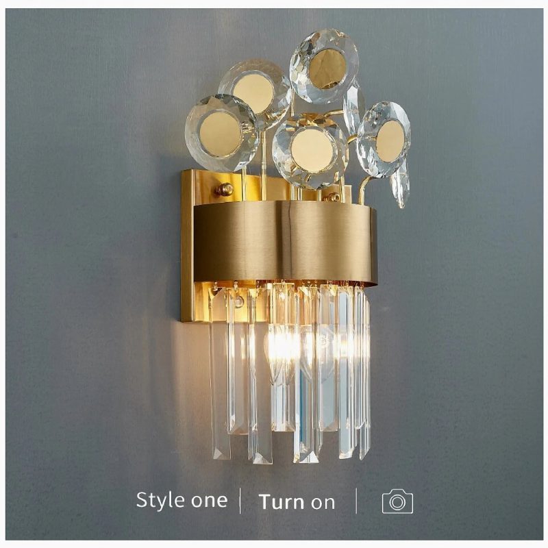 MIRODEMI Saorge Luxurious Bouquet Gold Crystal Wall Light