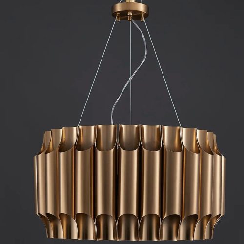 MIRODEMI Sartene Drum Brushed Gold Stainless Steel Chandelier