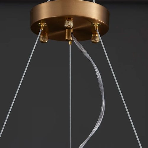 MIRODEMI Sartene Drum Brushed Gold Stainless Steel Chandelier For Living Room Details