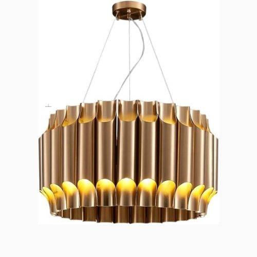 MIRODEMI Sartene Drum Brushed Stainless Steel Chandelier For Living Room