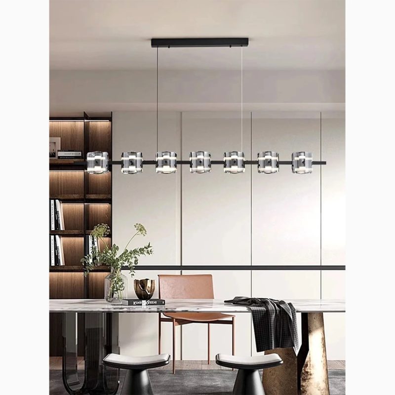 MIRODEMI Sch nenwerd Creative Black Glass Rectangle Chandelier For Dining Room