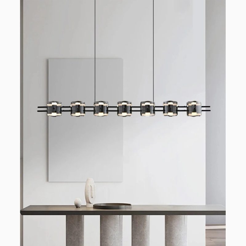 MIRODEMI Sch nenwerd Stylish Black Glass Rectangle Chandelier For Kitchen