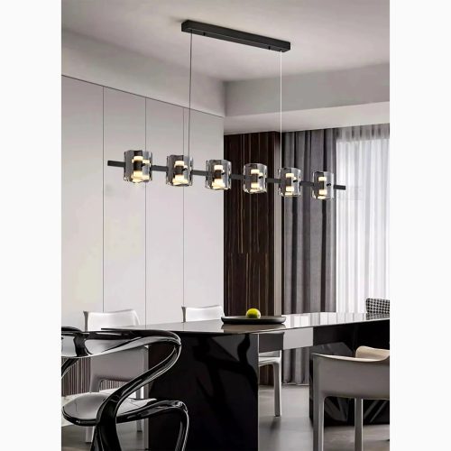 MIRODEMI Sch nenwerd Stylish Creative Black Glass Rectangle Chandelier For Dining Room