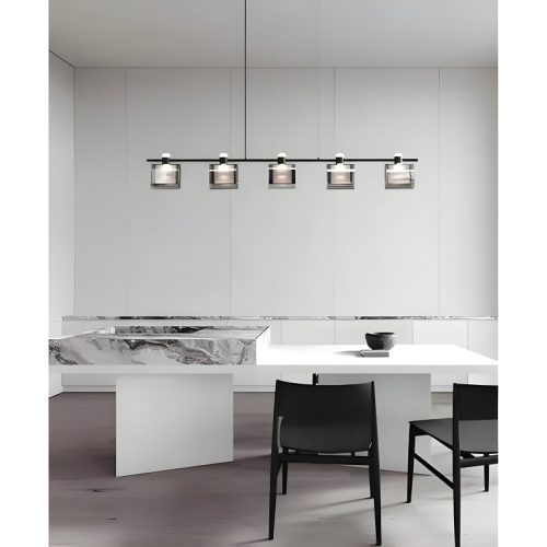 MIRODEMI® Schwerzenbach | Minimalistic Glass Cubes Stylish Chandelier