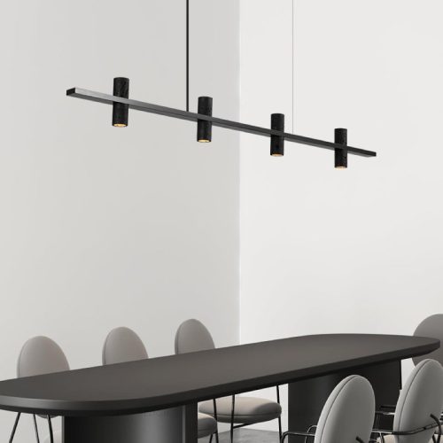 MIRODEMI Seengen Minimalistic Modern Black Copper Chandelier for Kitchen Island