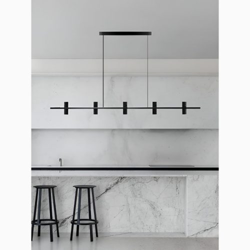 MIRODEMI Seengen Minimalistic Modern Black Copper Stone Chandelier