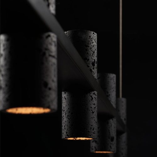 MIRODEMI Seengen Minimalistic Modern Black Stone Chandelier Details