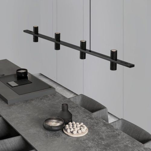 MIRODEMI Seengen Minimalistic Modern Black Stone Chandelier for Kitchen