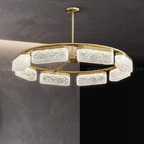 MIRODEMI Sempach Modern Drum Blocks LED Ceiling Chandelier round 1