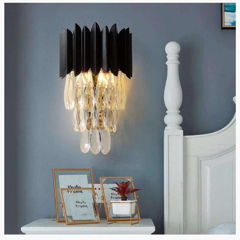 MIRODEMI Sigale Sleek Noir Crystal Wall Lamp