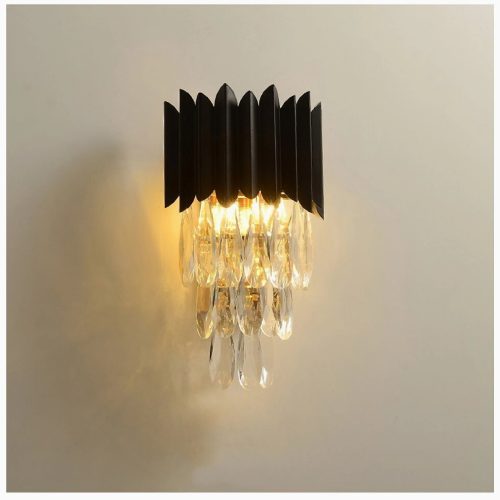 MIRODEMI Sigale Sophisticated Black Crystal Wall Light