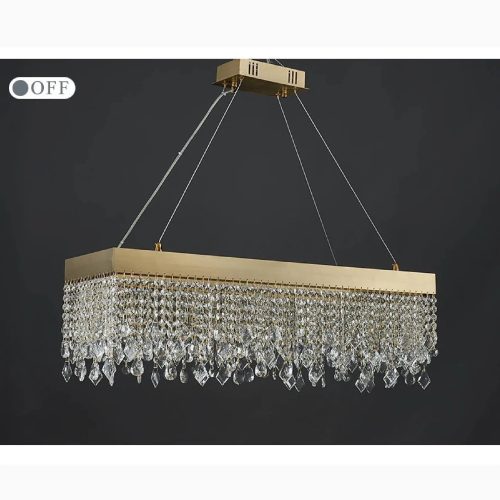 MIRODEMI Spotorno Luxury rectangle gold oval chandelier lighting for dining room kitchen