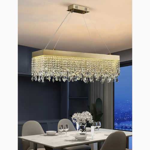 MIRODEMI Spotorno Luxury rectangle oval chandelier elite lighting for dining room kitchen