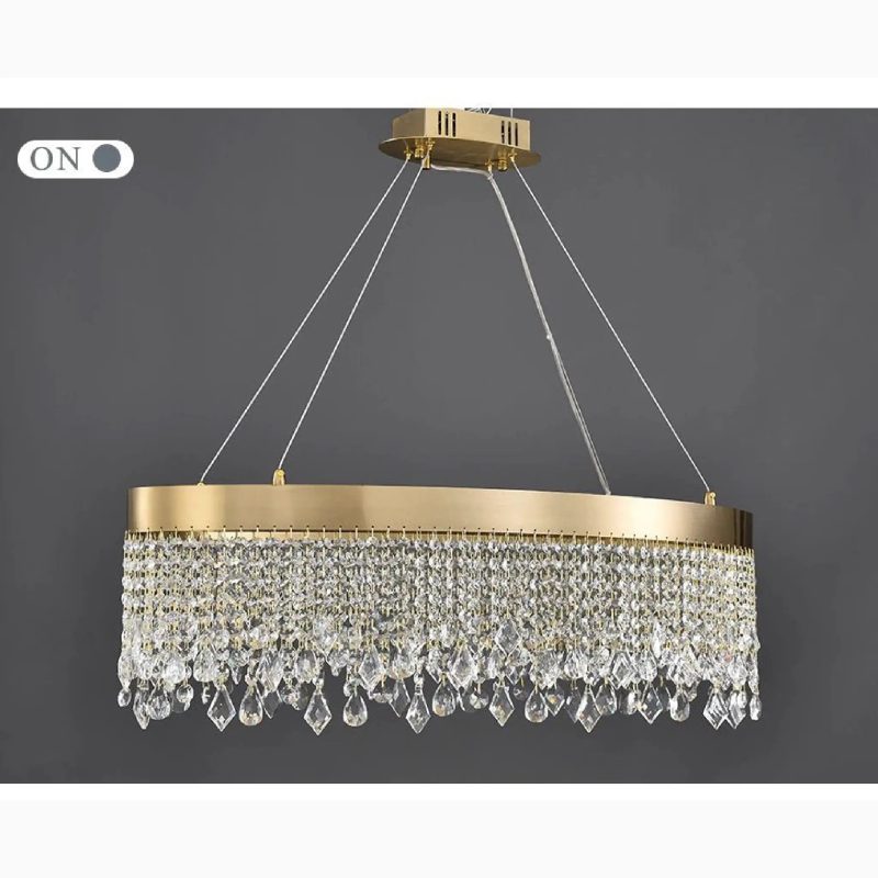 MIRODEMI Spotorno Luxury rectangle oval charming chandelier lighting for dining room kitchen