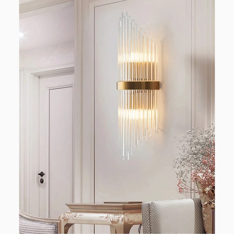 MIRODEMI Steckborn Gold Glass Crown Wall Lamp