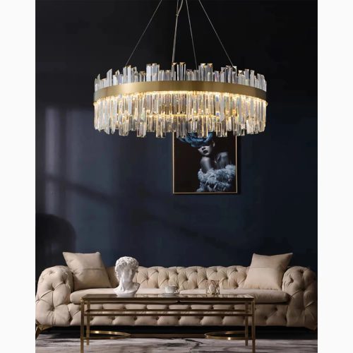 MIRODEMI Sursee Crystal Crown Hanging Chandelier