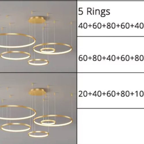 MIRODEMI Thalwil Golden Ring Hanging Ceiling Chande