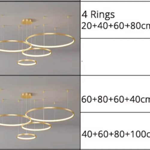 MIRODEMI Thalwil Golden Ring Hanging Ceiling Chandel