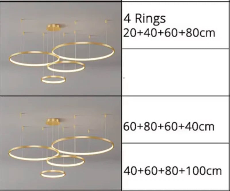 MIRODEMI Thalwil Golden Ring Hanging Ceiling Chandel