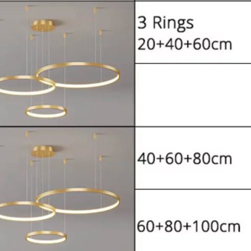 MIRODEMI Thalwil Golden Ring Hanging Ceiling Chandeli