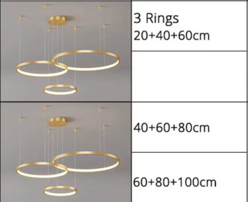 MIRODEMI Thalwil Golden Ring Hanging Ceiling Chandeli