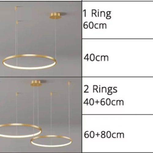 MIRODEMI Thalwil Golden Ring Hanging Ceiling Chandelie