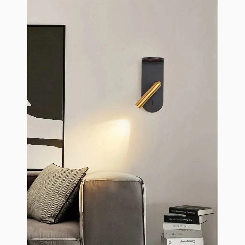 MIRODEMI Thusis Black Rotatable Wall Sconce