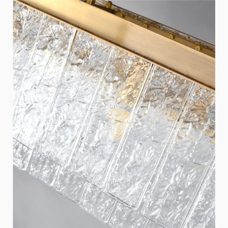 MIRODEMI Tienen Rectangle Frosted Chandelier