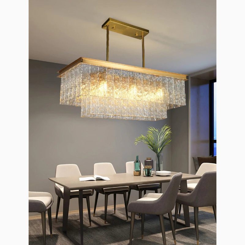 MIRODEMI Tienen Rectangle Frosted Glass Luminaire Chandelier