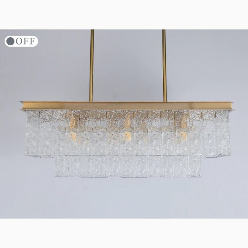 MIRODEMI Tienen Rectangle Frosted Glass Suspension Luminaire Lighting