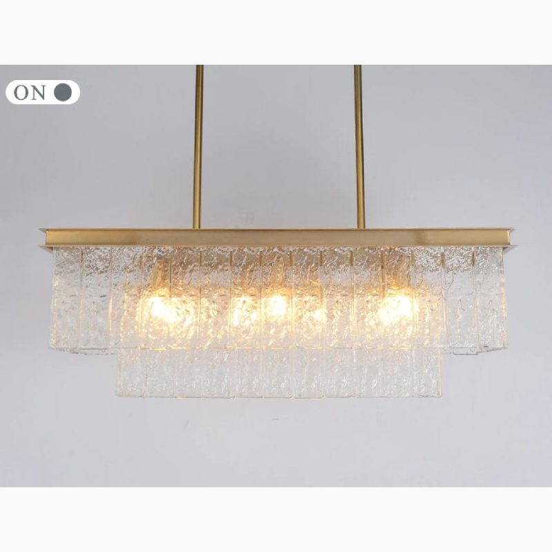 MIRODEMI Tienen Rectangle Frosted Glass Suspension Luminaire Lux Chandelier