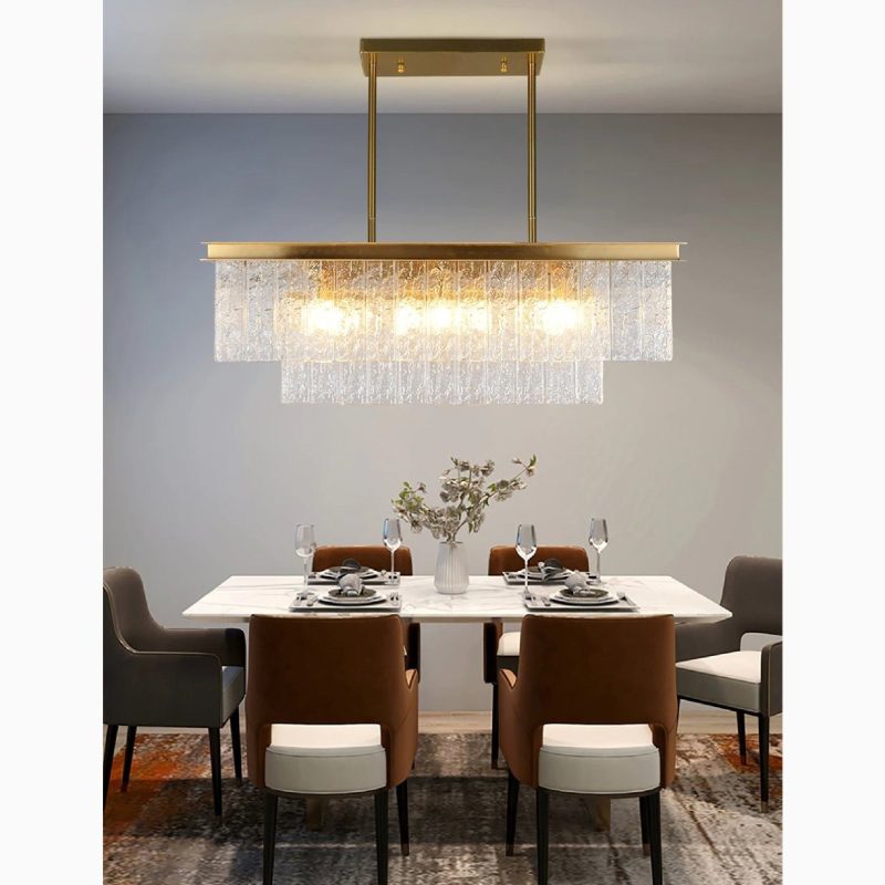 MIRODEMI Tienen Rectangle Glass Suspension Luminaire Chandelier