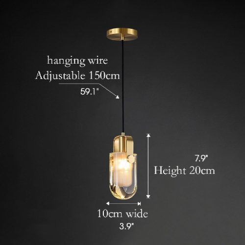 MIRODEMI Toirano Postmodern Gold Crystal Pendant Light