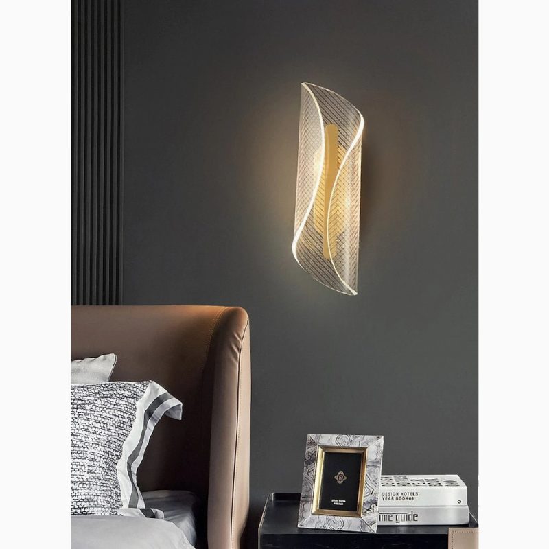 MIRODEMI Toledo Glamorous Gold LED Wall Lamp For Bedroom